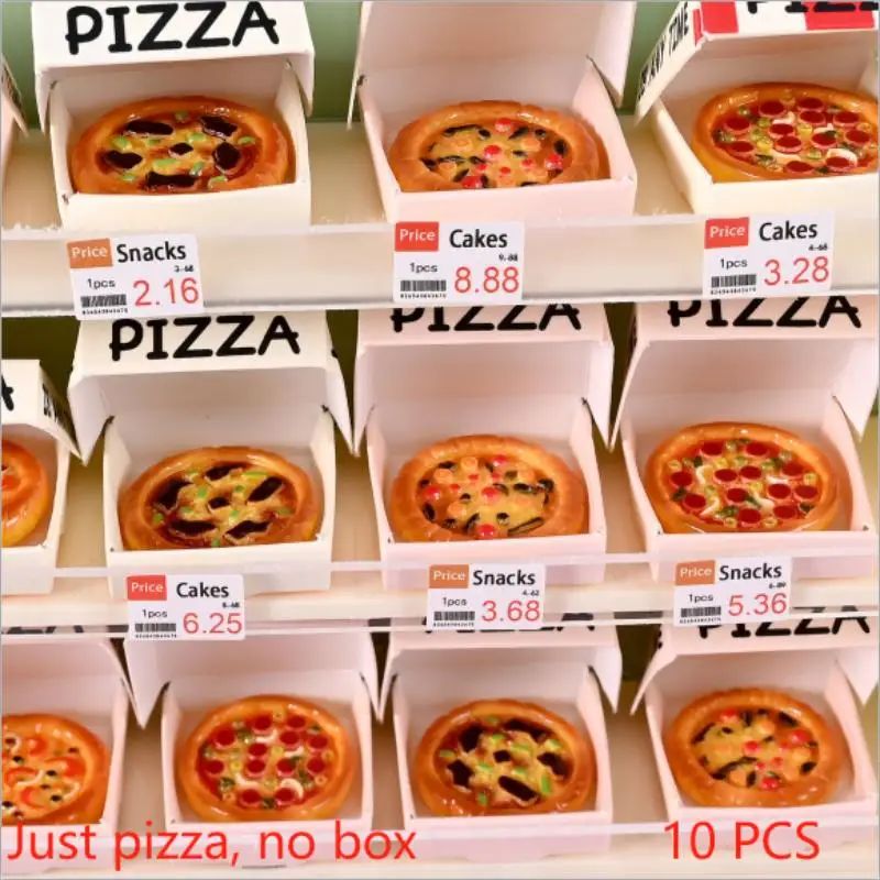 Kids Toys Play - 10 adet Dollhouse minyatür simüle pizza