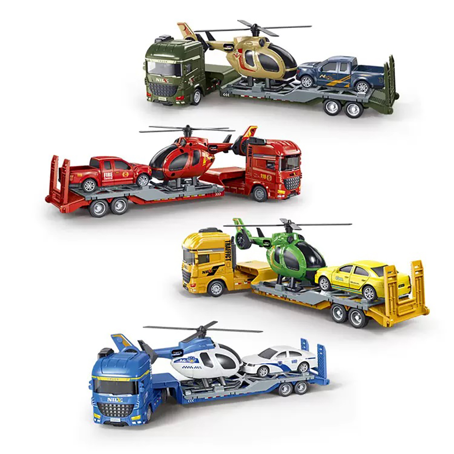 Kids Toys Variety - 1 adet-Mini Ataletli yarı römorklu kamyon