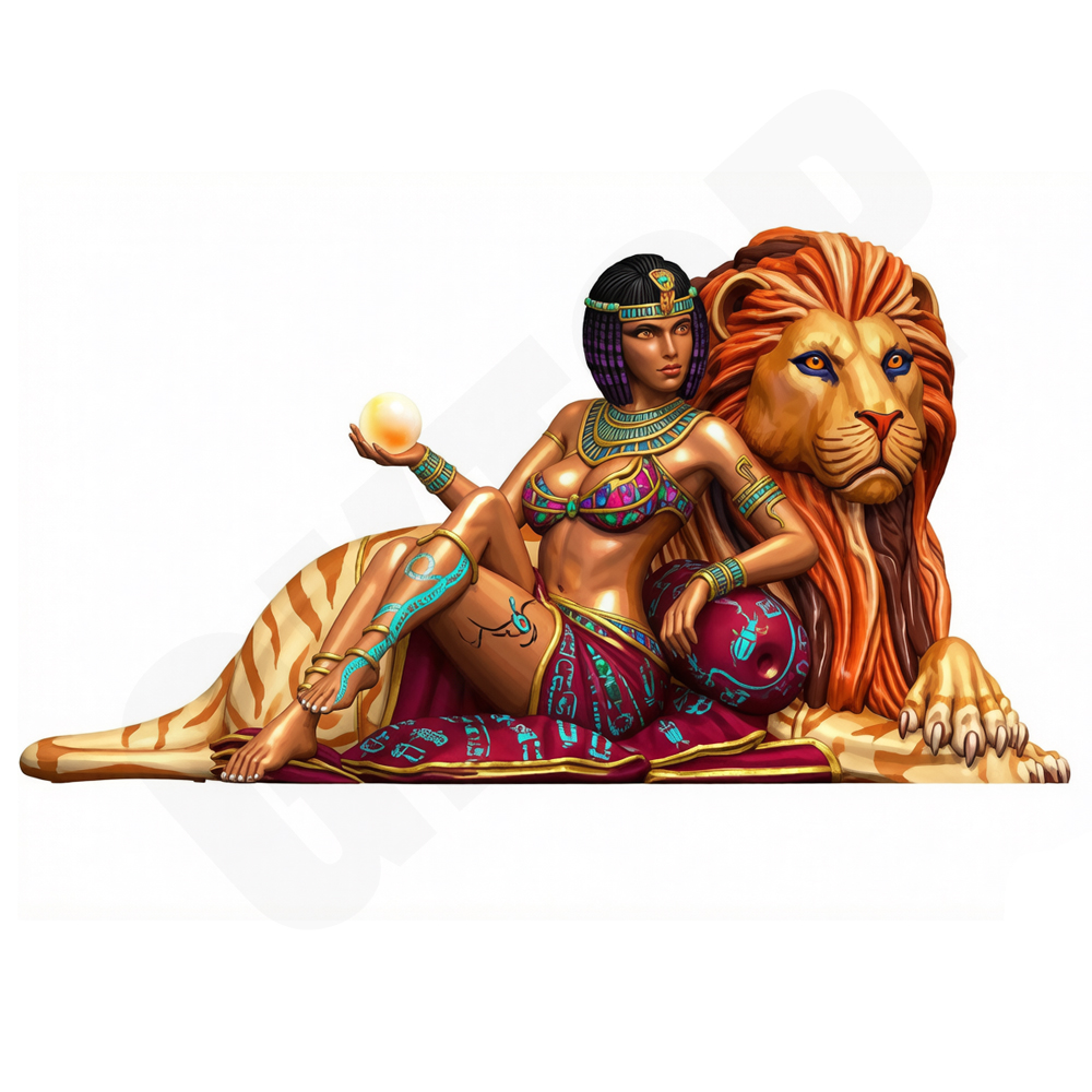 Kids Toys Sale - 1/24 Antik Mısır Bayan Aslan Model