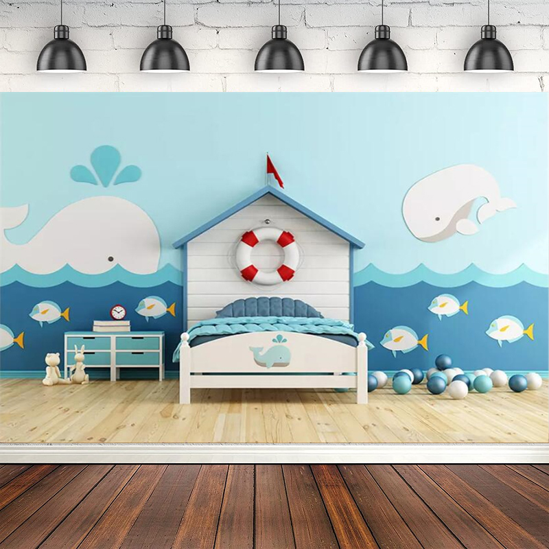 Toys Background For Kids - Mavi Okyanus Kapalı Çocuk Doğum Günü