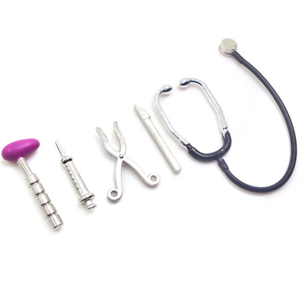 Kids Toys Doctor Set - 1/6 1/12 ölçekli Dollhouse stetoskop seti